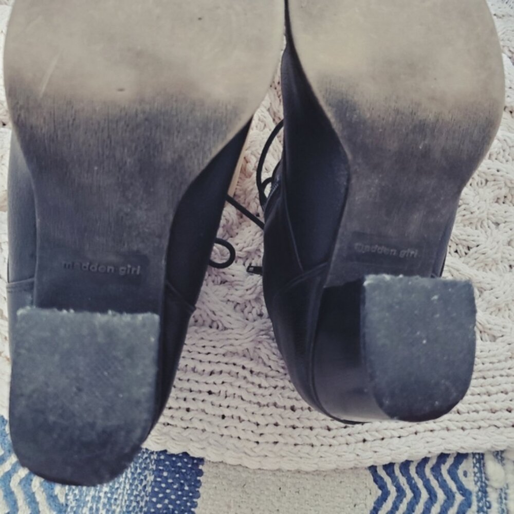 Vintage Y2K MADDEN GIRL "Whipster" Lace Up Prairie Ankle Boots - Picture 11 of 15